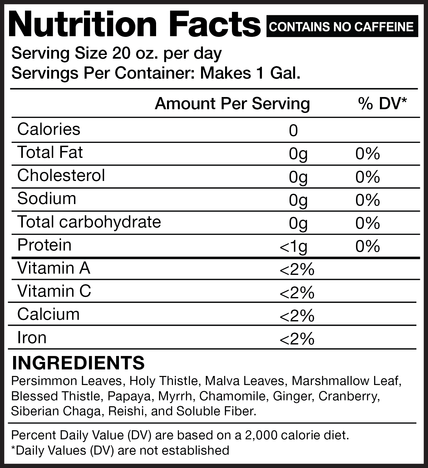 TeDivina® nutrition facts
